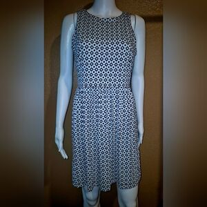 LOFT Navy Blue, Teal and White Sleeveless Halter Mini Dress. SUPER CUTE. Size PS